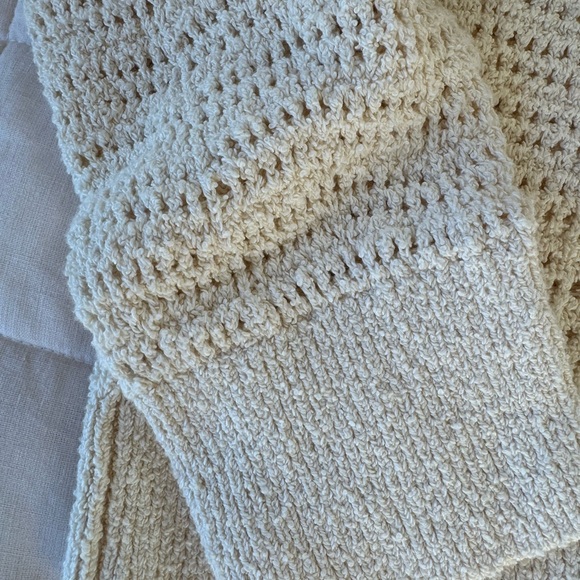 J. Crew Pointelle Cream Crewneck Sweater - Picture 4 of 8